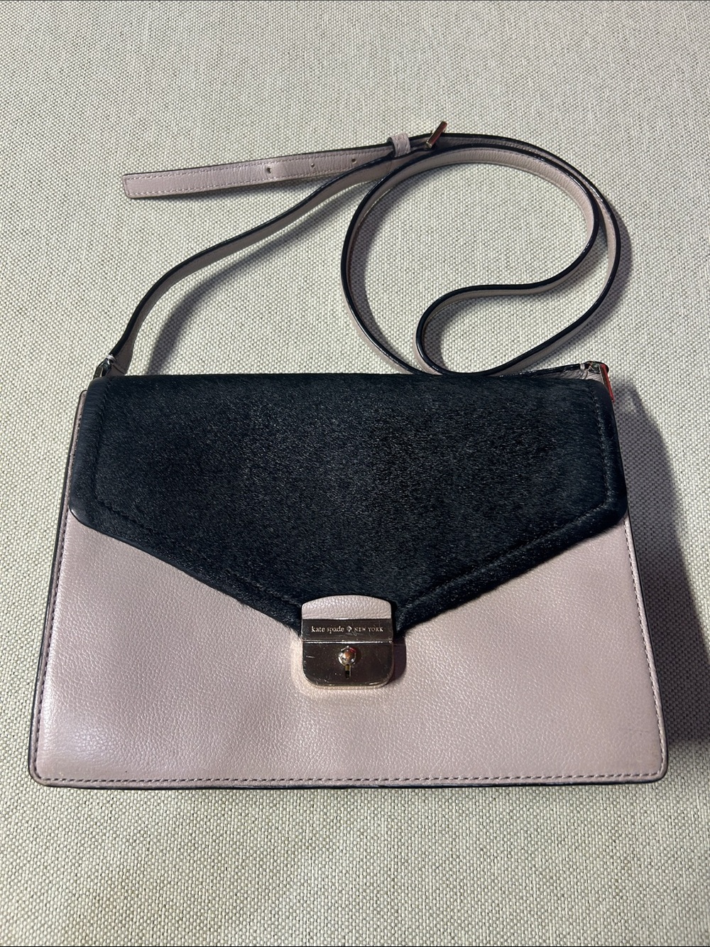 kate spade Black and Light Pink Two-Tone Envelope Crossbody